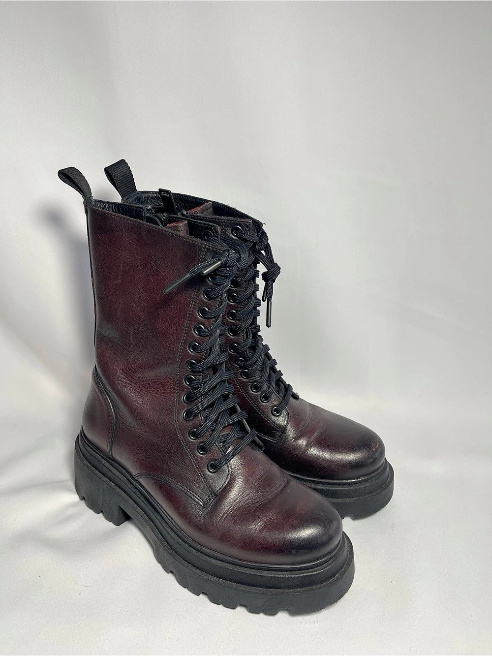 Thursday Boot Co Fatale Platform Combat boot black cherry size 7 leather boot
